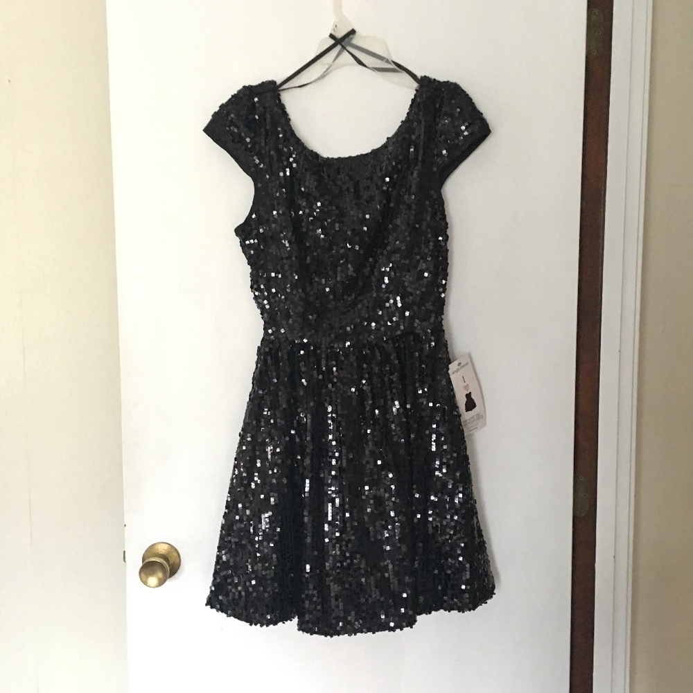 Black Sequin Semi Formal Dress